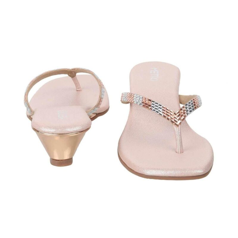 Gilded Nights Rose Gold Wedge Slippers